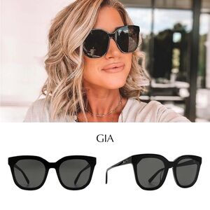 DIFF Eyewear Gia Oversized Square Black Designer Sunglasses